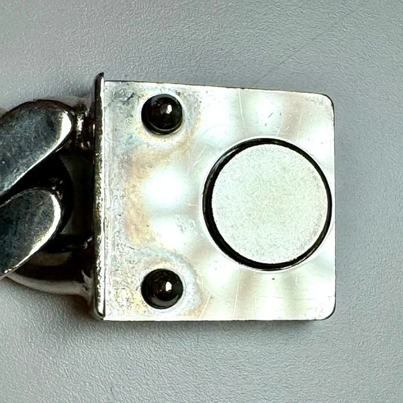 Fendi FF Logo Chain Link Bracelet In Silver And Gold Tone Metal, Size Small - Picture 9 of 12